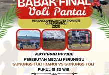 Final Bola Voli Pantai Sore Ini Digelar
