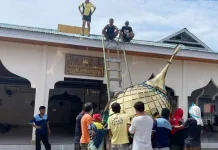 Kubah Baru Masjid Lapas Kelas IIB Resmi Terpasang
