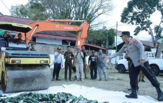 Kapolres Kotamobagu Hadiri Pemusnahan Barang Bukti Inkracht