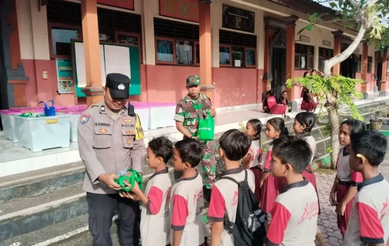 Polsek Gianyar Monitoring Pendistribusian Program MBG