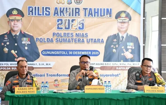 Polres Nias Rilis Capaian Periode Januari-Desember 2025