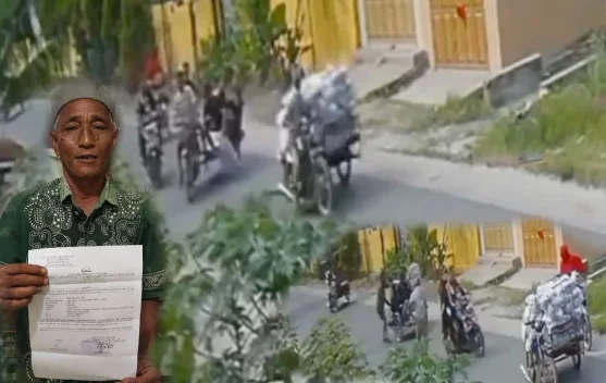 Empat Orang Pria Mencuri Ikan Menggunakan Betor