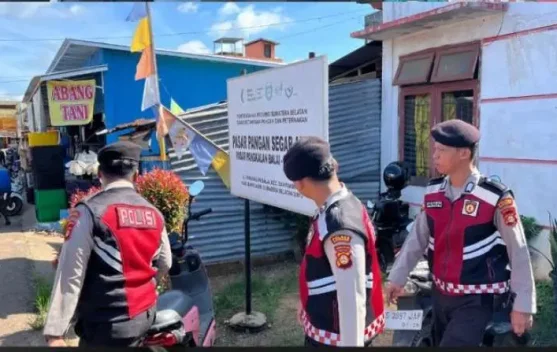 Polres Banyuasin Gelar Patroli di Pasar Pangkalan Balai