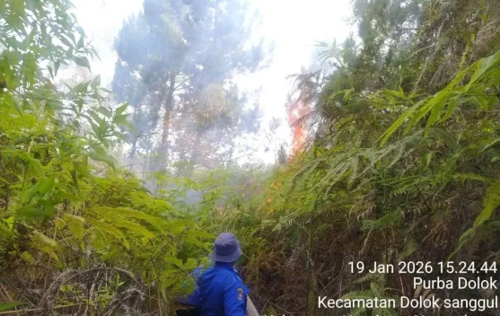 Damkar Humbahas Padamkan Kebakaran Lahan